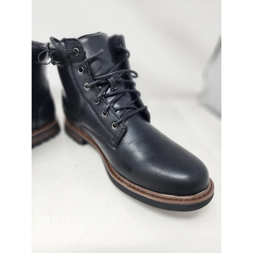 Goodfellow & Co Mens Black Lace Up Combat Boots Size 12 Rugged‎ Lug Sole New